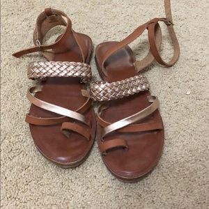 Madden Girl Brown and Rose Gold Sandals
